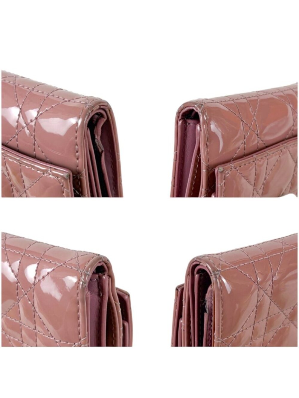 Dior Lady Lotus Wallet Trifold Cannage Patent Calfskin with Charm Handbag - Picture 8 of 15